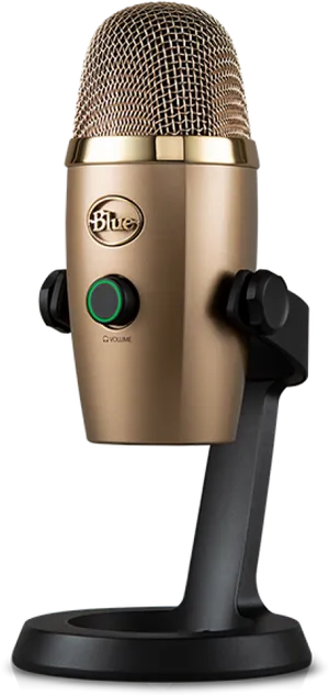 Gold Blue U S B Microphone PNG Image