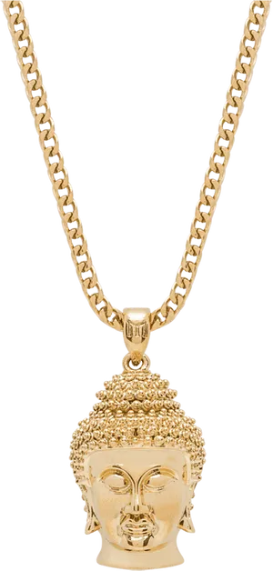 Gold Buddha Pendant Necklace PNG Image