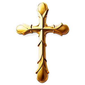 Gold Catholic Cross Design Png 3 PNG Image