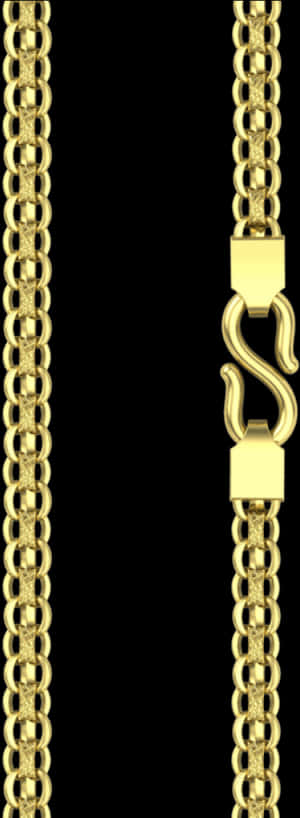 Gold Chainwith Dollar Sign Clasp PNG image with transparent background