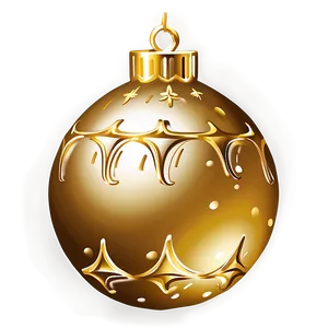 Gold Christmas Ornament A PNG Image