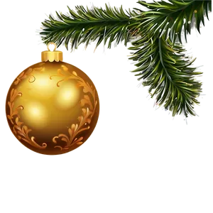 Gold Christmas Ornament C PNG Image