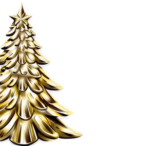 Gold Christmas Tree C PNG Image