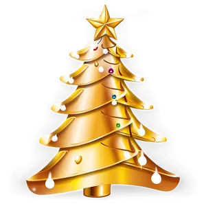 Gold Christmas Tree D PNG Image