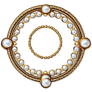 Gold Circle Frame With Pearls Png 06262024 PNG Image