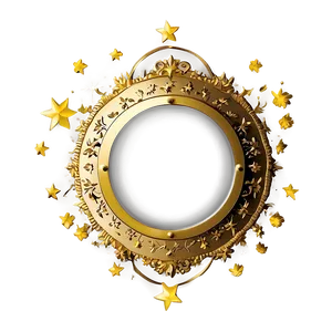 Gold Circle Frame With Stars Png Dhk61 PNG Image