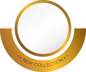 Gold Circle New Collection Badge PNG Image