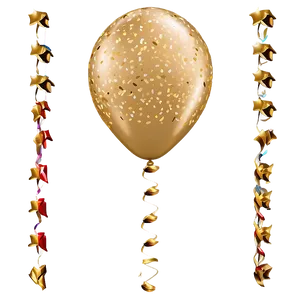 Gold Confetti Balloon Png Uxp PNG Image