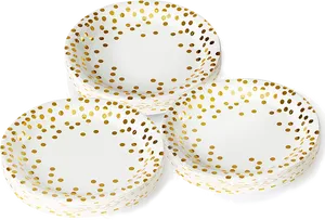 Gold Confetti Paper Plates Party Supplies PNG Image