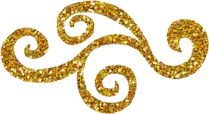 Gold Confetti Swirls Pattern PNG Image