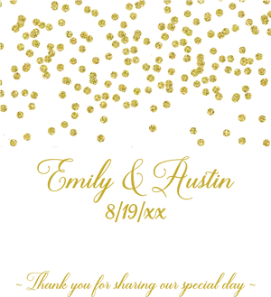 Gold Confetti Thank You Card Emily Austin PNG Image