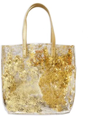 Gold Confetti Tote Bag PNG Image