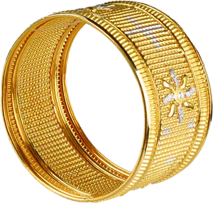 Gold Diamond Bangle Design PNG Image