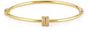 Gold Diamond Bangle Product Photography PNG Image