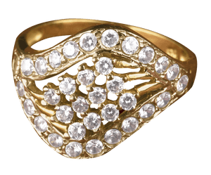 Gold Diamond Ring Closeup PNG image with transparent background