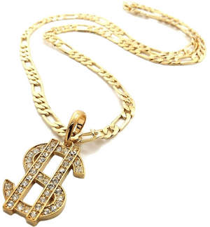 Thug Life Dollar Gold Chain Png Pic - Gold Chain Thug Png Transparent, Png Download PNG with transparent background