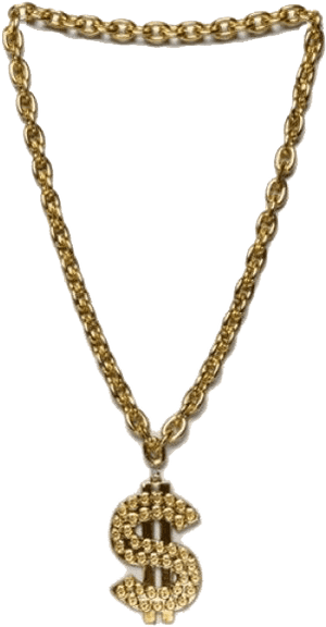 Thug Life Chain Dollar Sign Transparent Png - Gangster Gold Chain Png, Png Download PNG with transparent background