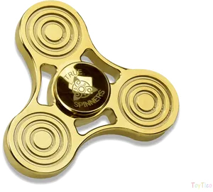 Gold Fidget Spinner True Spinners Logo PNG Image