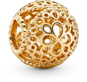 Gold Filigree Bead Jewelry PNG Image