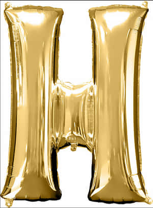 34 Inch Gold Letter H - H Letter Balloons Silver PNG