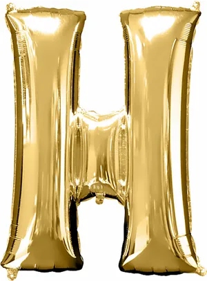 Gold Foil Balloon Letter H PNG Image