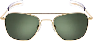 Gold Framed Aviator Sunglasses PNG Image