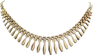 Gold Fringe Necklace Chain PNG Image