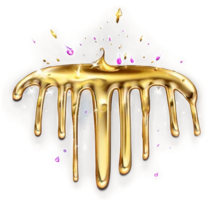 Gold Glitter Drip Illustration Png Vch PNG Image