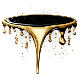 Gold Glitter Drip On Black Png 06282024 PNG Image