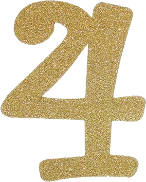 Gold Glitter Number4 PNG Image