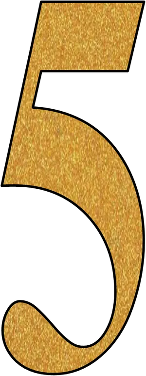 Gold Glitter Number5 PNG Image