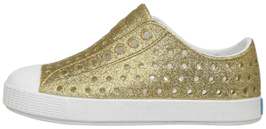 Gold Glitter Sneaker Side View PNG Image