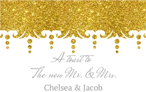 Gold Glitter Wedding Celebration Banner PNG Image