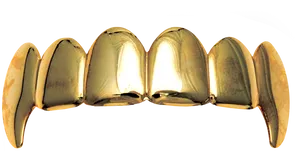 Gold Grillz Dental Jewelry PNG Image