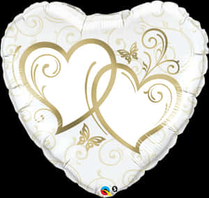 Entwined Gold Hearts Super Shape Foil Balloon Balloon PNG