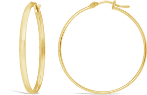 Earrings - Gold Hoop Earring Png, Transparent Png PNG