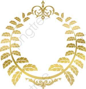 Gold Laurel Wreath Design PNG Image