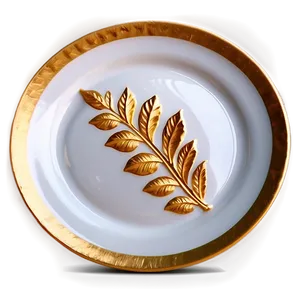 Gold Leaf Plate Png Snj73 PNG Image