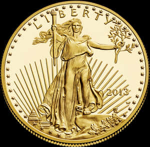 Gold Liberty Coin2013 PNG image with transparent background