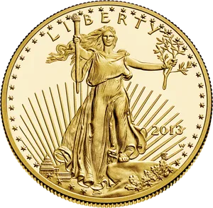 Gold Liberty Coin2013 PNG Image