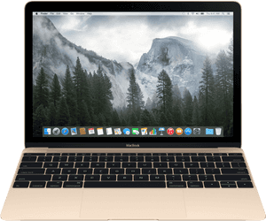 Gold Mac Book Front View PNG image with transparent background