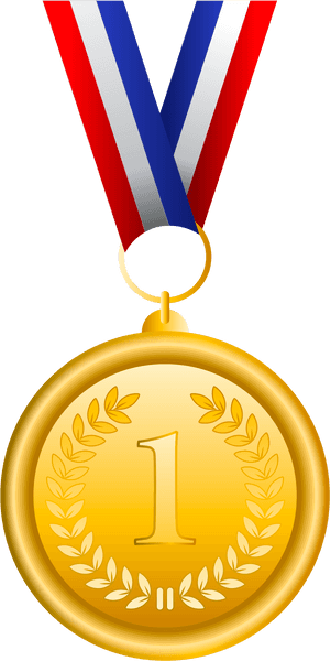 Gold Medal First Place Award Ribbon PNG image with transparent background