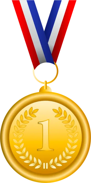 Gold Medal First Place Award Ribbon PNG Image