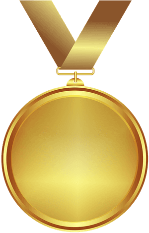Gold Medal Vector Illustration PNG image with transparent background