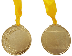 Gold Medalswith Yellow Ribbons PNG image with transparent background