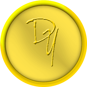 Gold Medalwith Letter D Embossed PNG image with transparent background