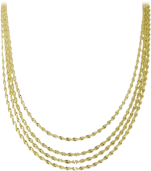 Gold Multi Strand Chain Necklace PNG Image