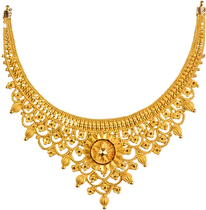 Gold Necklace Design PNG Image