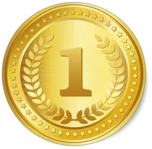 Gold Number One Winner Medal.png PNG Image