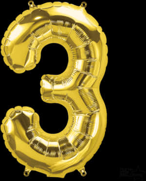 34' Gold Numbers - Rose Gold 3 Balloon PNG